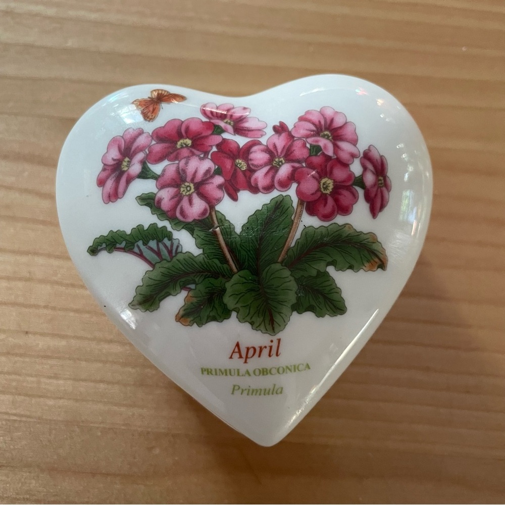 Heart-Shaped Floral Trinket Box
